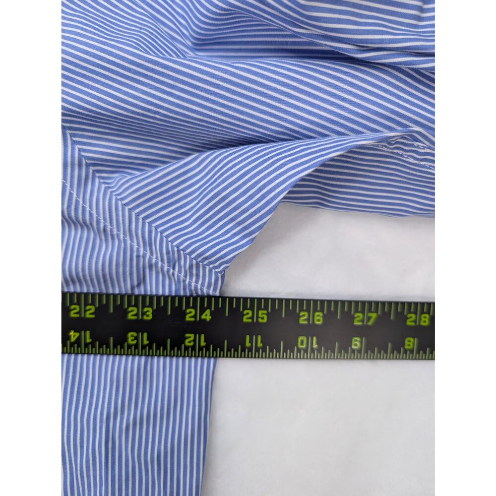 Donald Ross Mens Button Down Shirt Large Stripe Blue White ODCC Golf - Picture 4 of 9